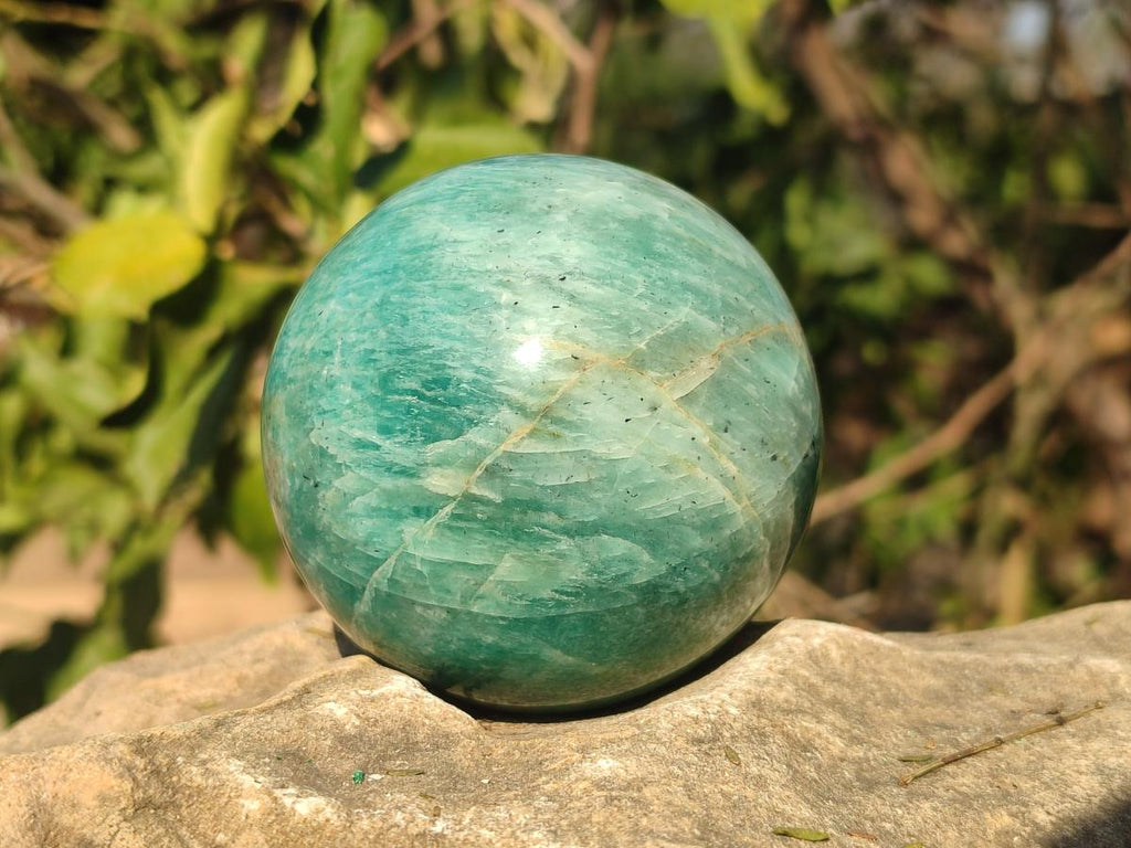 Polished Amazonite Spheres x 3 From Madagascar - Toprock Gemstones and Minerals 