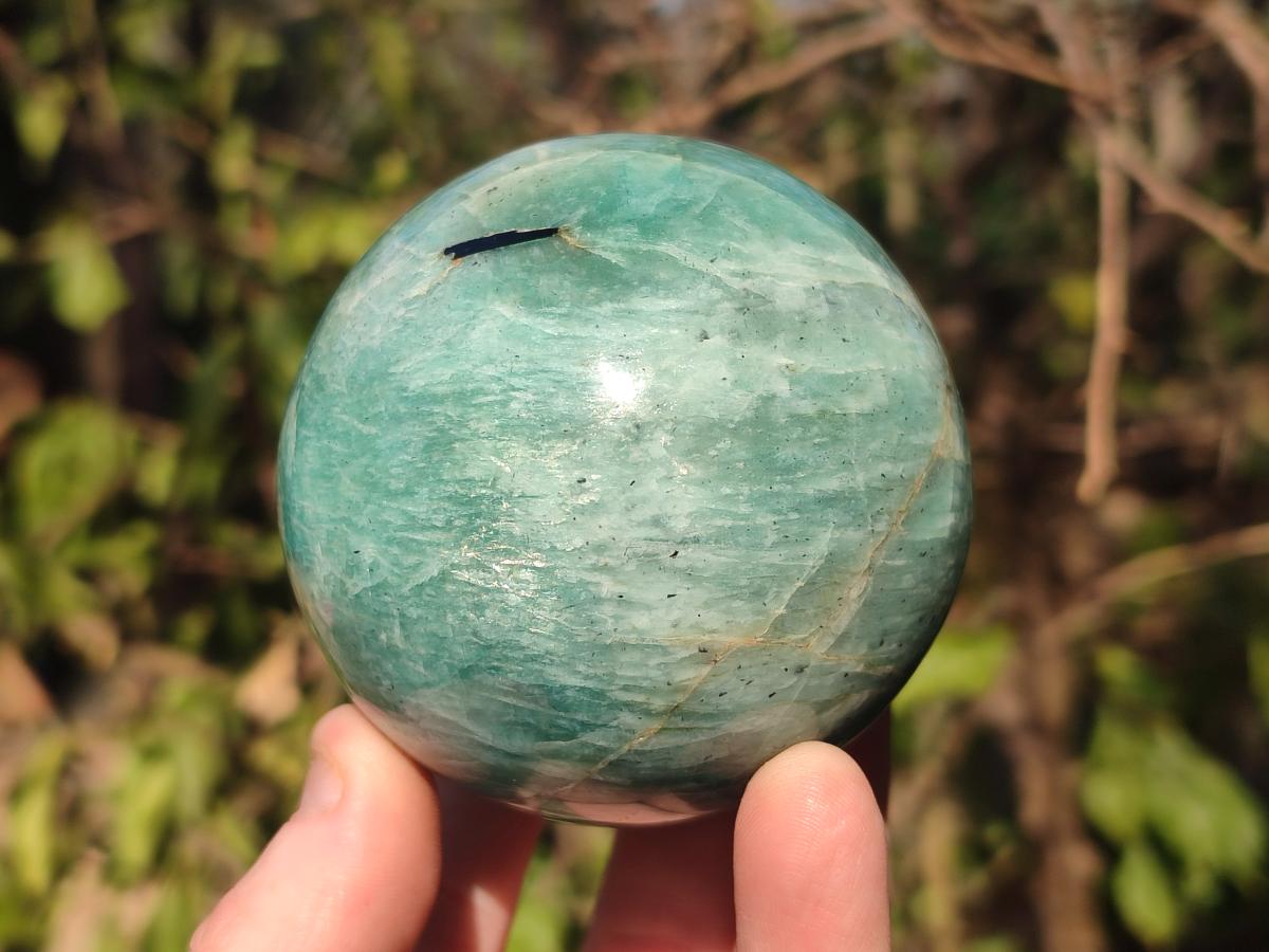 Polished Amazonite Spheres x 3 From Madagascar - Toprock Gemstones and Minerals 