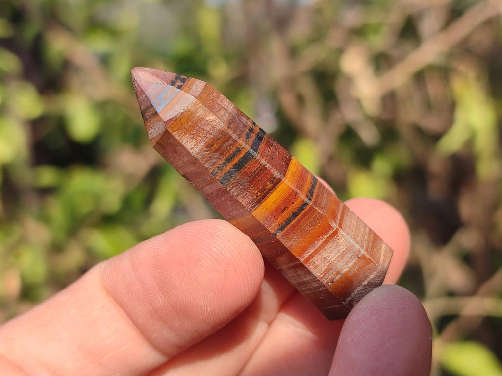 Polished Banded Tiger Iron Pendant Crystals x 20 From South Africa - Toprock Gemstones and Minerals 