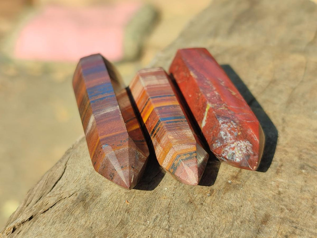 Polished Banded Tiger Iron Pendant Crystals x 20 From South Africa - Toprock Gemstones and Minerals 