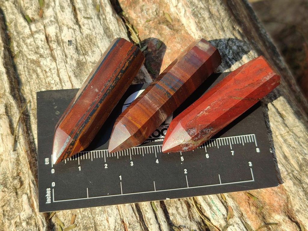 Polished Banded Tiger Iron Pendant Crystals x 20 From South Africa - Toprock Gemstones and Minerals 