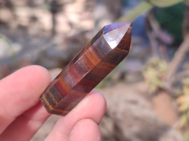 Polished Banded Tiger Iron Pendant Crystals x 20 From South Africa - Toprock Gemstones and Minerals 