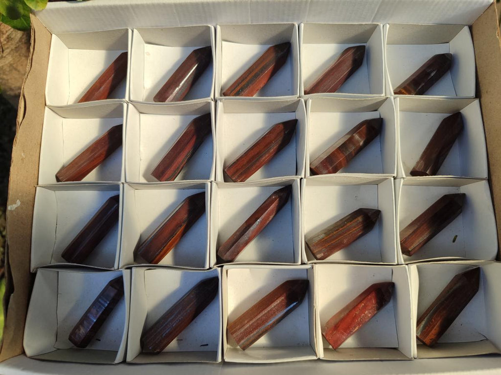 Polished Banded Tiger Iron Pendant Crystals x 20 From South Africa - Toprock Gemstones and Minerals 