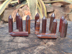 Polished Banded Tiger Iron Pendant Crystals x 20 From South Africa - Toprock Gemstones and Minerals 