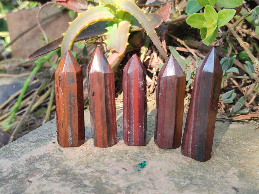 Polished Banded Tiger Iron Pendant Crystals x 20 From South Africa - Toprock Gemstones and Minerals 