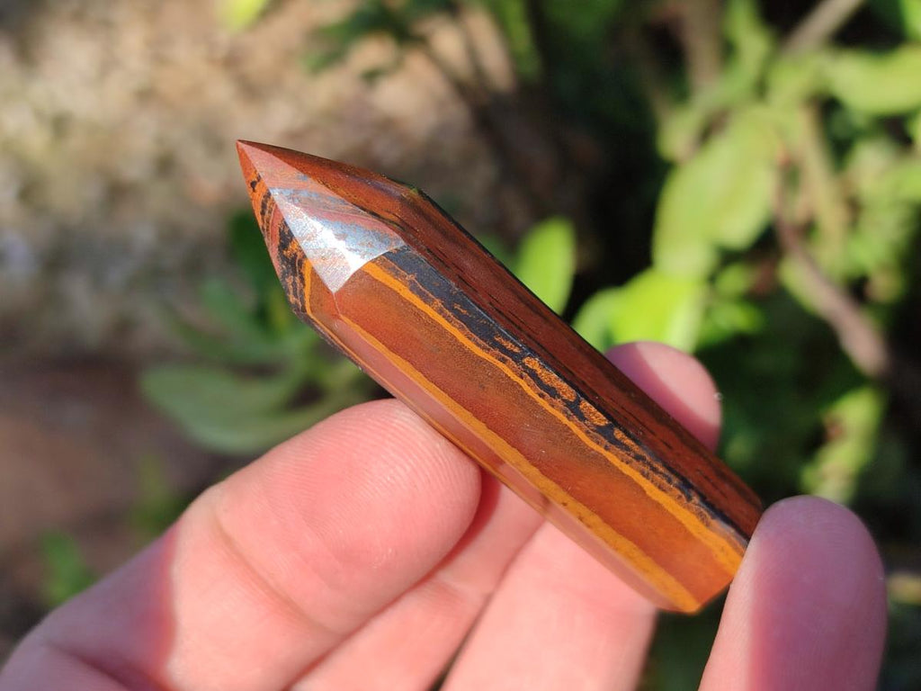 Polished Banded Tiger Iron Pendant Crystals x 20 From South Africa - Toprock Gemstones and Minerals 