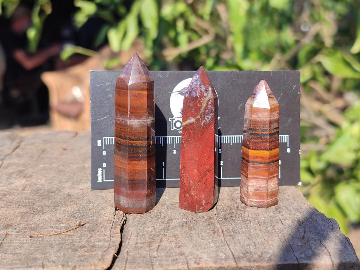 Polished Banded Tiger Iron Pendant Crystals x 20 From South Africa - Toprock Gemstones and Minerals 