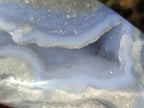 Polished and Natural Blue Lace Agate Standing Display Pieces x 2 From Nsanje, Malawi - Toprock Gemstones and Minerals 