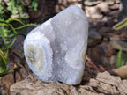 Polished and Natural Blue Lace Agate Standing Display Pieces x 2 From Nsanje, Malawi - Toprock Gemstones and Minerals 