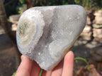 Polished and Natural Blue Lace Agate Standing Display Pieces x 2 From Nsanje, Malawi - Toprock Gemstones and Minerals 