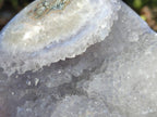 Polished and Natural Blue Lace Agate Standing Display Pieces x 2 From Nsanje, Malawi - Toprock Gemstones and Minerals 