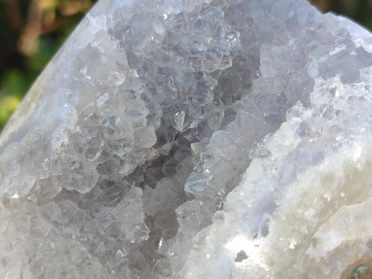 Polished and Natural Blue Lace Agate Standing Display Pieces x 2 From Nsanje, Malawi - Toprock Gemstones and Minerals 