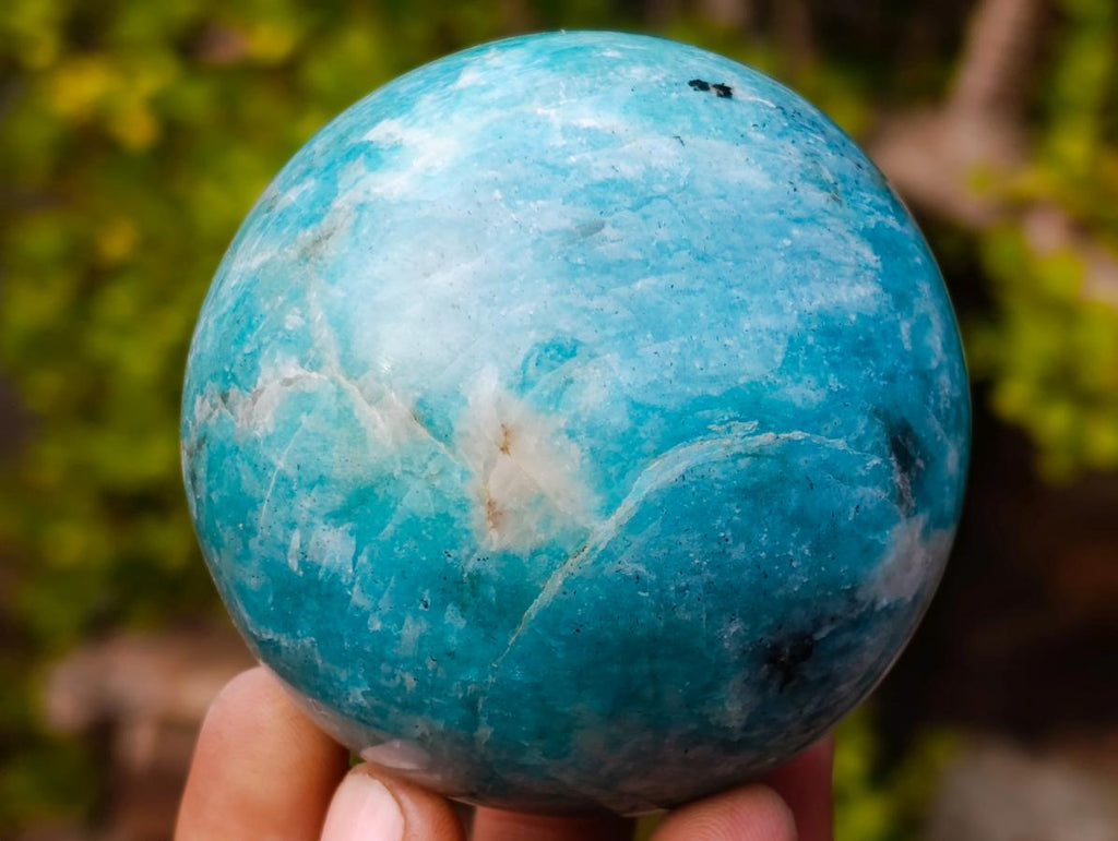 Polished Amazonite Spheres x 3 From Madagascar - Toprock Gemstones and Minerals 