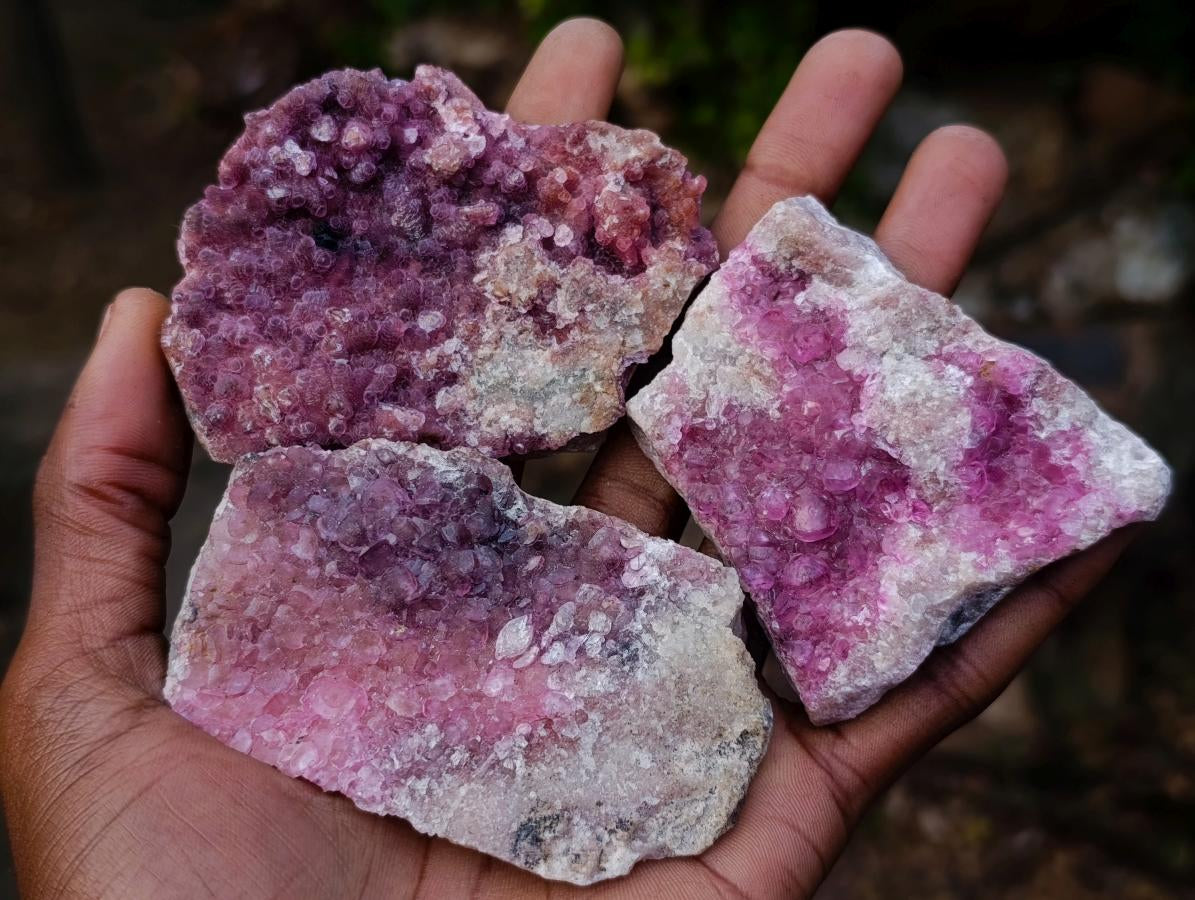 Natural Spherocobaltite Specimens x 6 From Musonoi Mine, Congo - Toprock Gemstones and Minerals 
