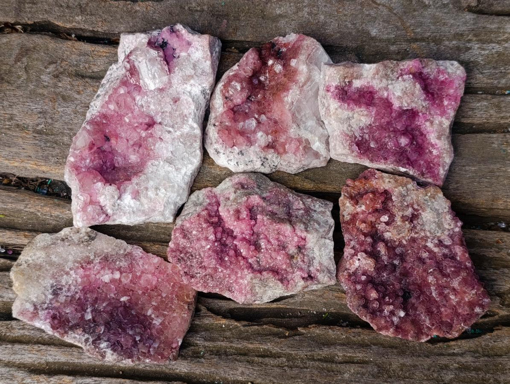 Natural Spherocobaltite Specimens x 6 From Musonoi Mine, Congo - Toprock Gemstones and Minerals 