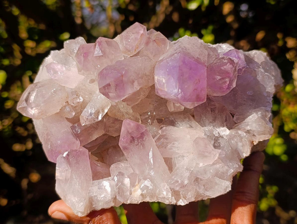 Natural Jacaranda Amethyst Clusters x 2 From Mumbwa, Zambia - Toprock Gemstones and Minerals 