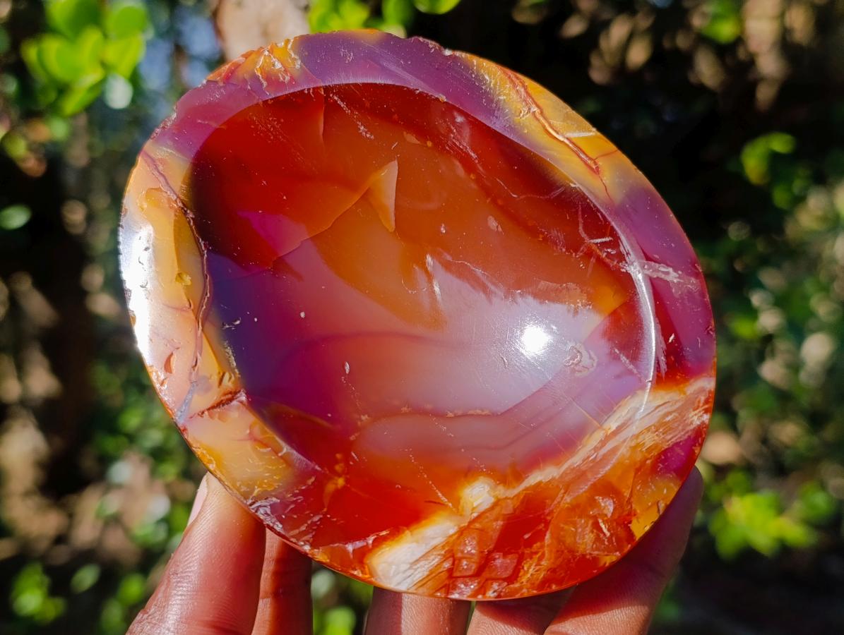 Polished Carnelian Agate Gemstone Bowls x 4 From Madagascar - Toprock Gemstones and Minerals 