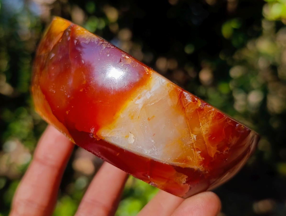 Polished Carnelian Agate Gemstone Bowls x 4 From Madagascar - Toprock Gemstones and Minerals 