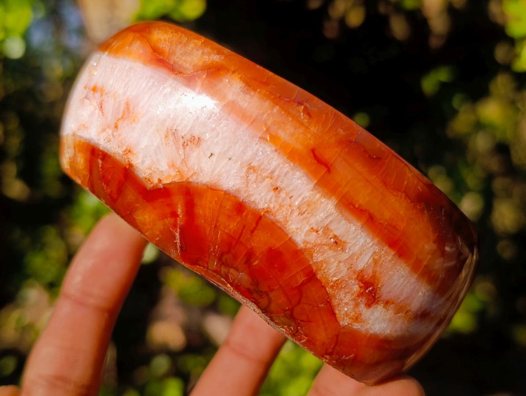 Polished Carnelian Agate Gemstone Bowls x 4 From Madagascar - Toprock Gemstones and Minerals 