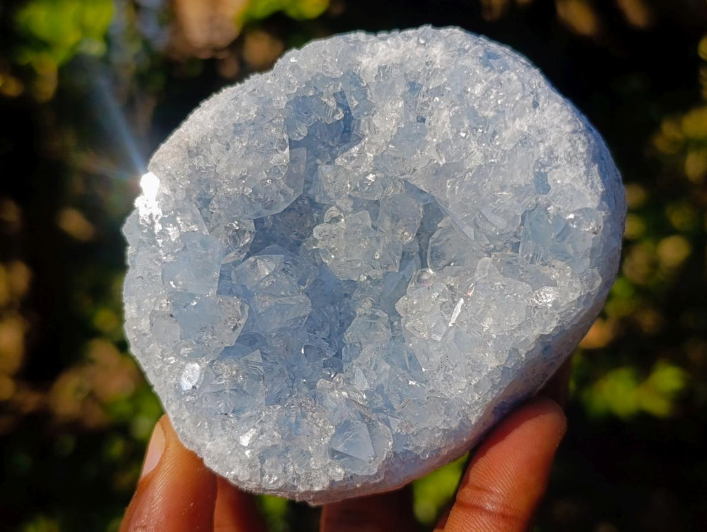 Natural Blue Celestite Geode Specimens x 3 From Sakoany, Madagascar - Toprock Gemstones and Minerals 