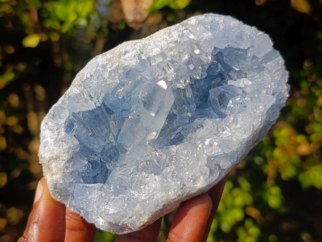 Natural Blue Celestite Geode Specimens x 3 From Sakoany, Madagascar - Toprock Gemstones and Minerals 