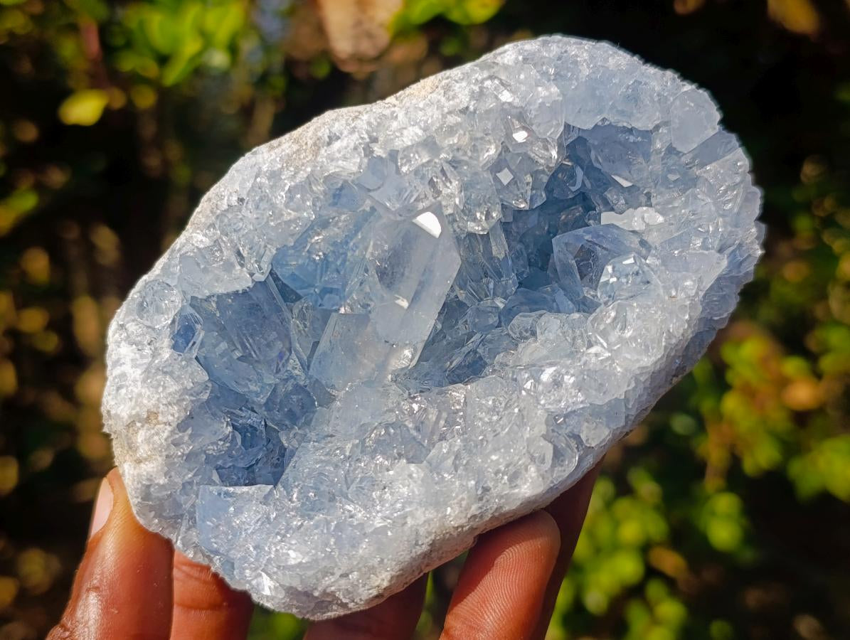 Natural Blue Celestite Geode Specimens x 3 From Sakoany, Madagascar - Toprock Gemstones and Minerals 