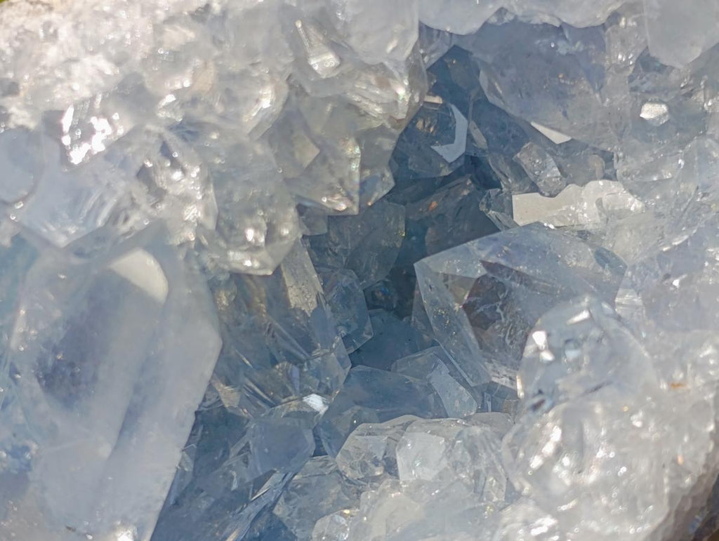 Natural Blue Celestite Geode Specimens x 3 From Sakoany, Madagascar - Toprock Gemstones and Minerals 