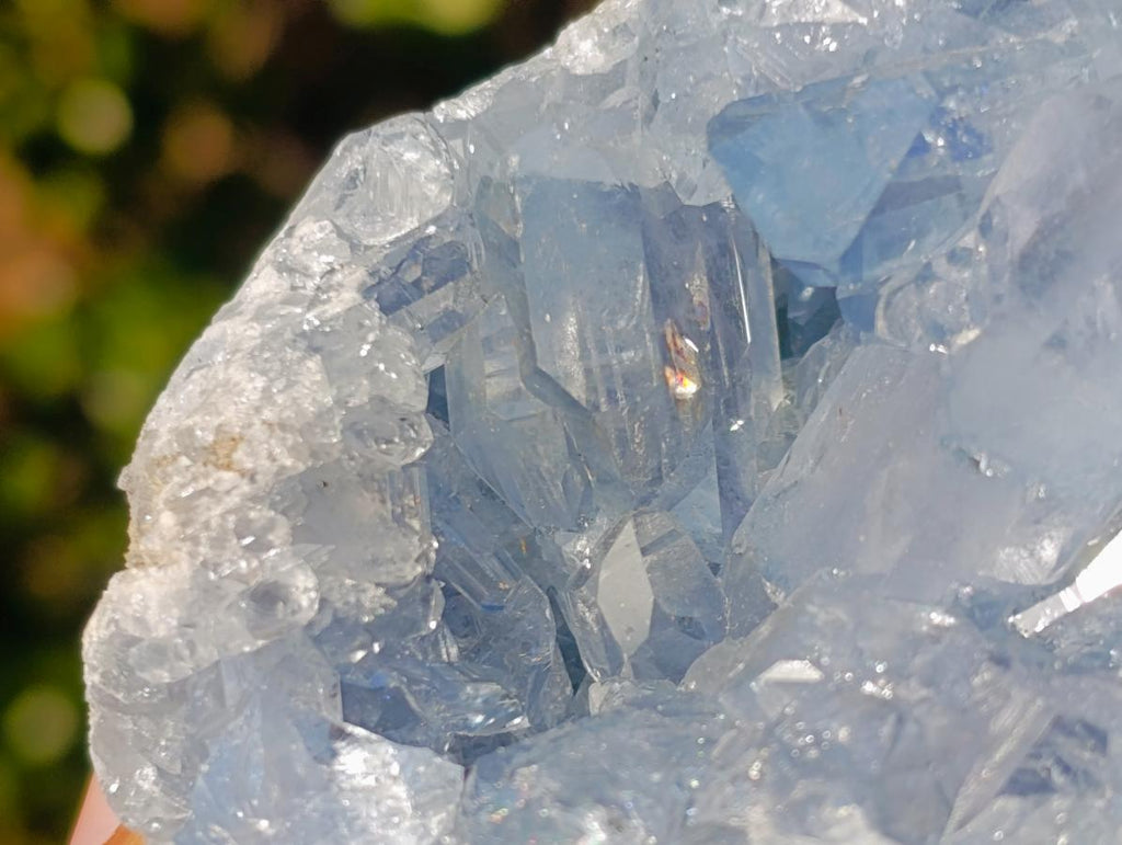Natural Blue Celestite Geode Specimens x 3 From Sakoany, Madagascar - Toprock Gemstones and Minerals 