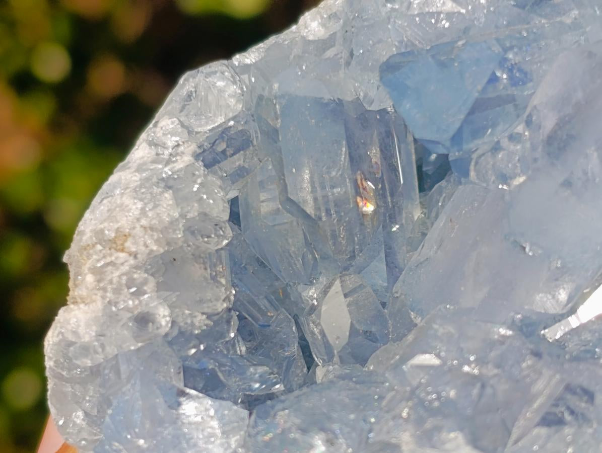 Natural Blue Celestite Geode Specimens x 3 From Sakoany, Madagascar - Toprock Gemstones and Minerals 