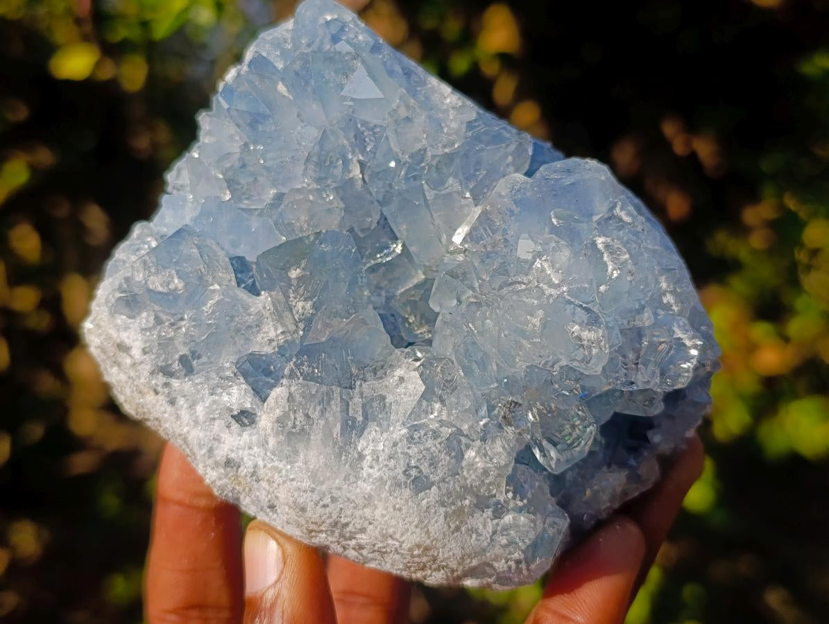 Natural Blue Celestite Geode Specimens x 3 From Sakoany, Madagascar - Toprock Gemstones and Minerals 