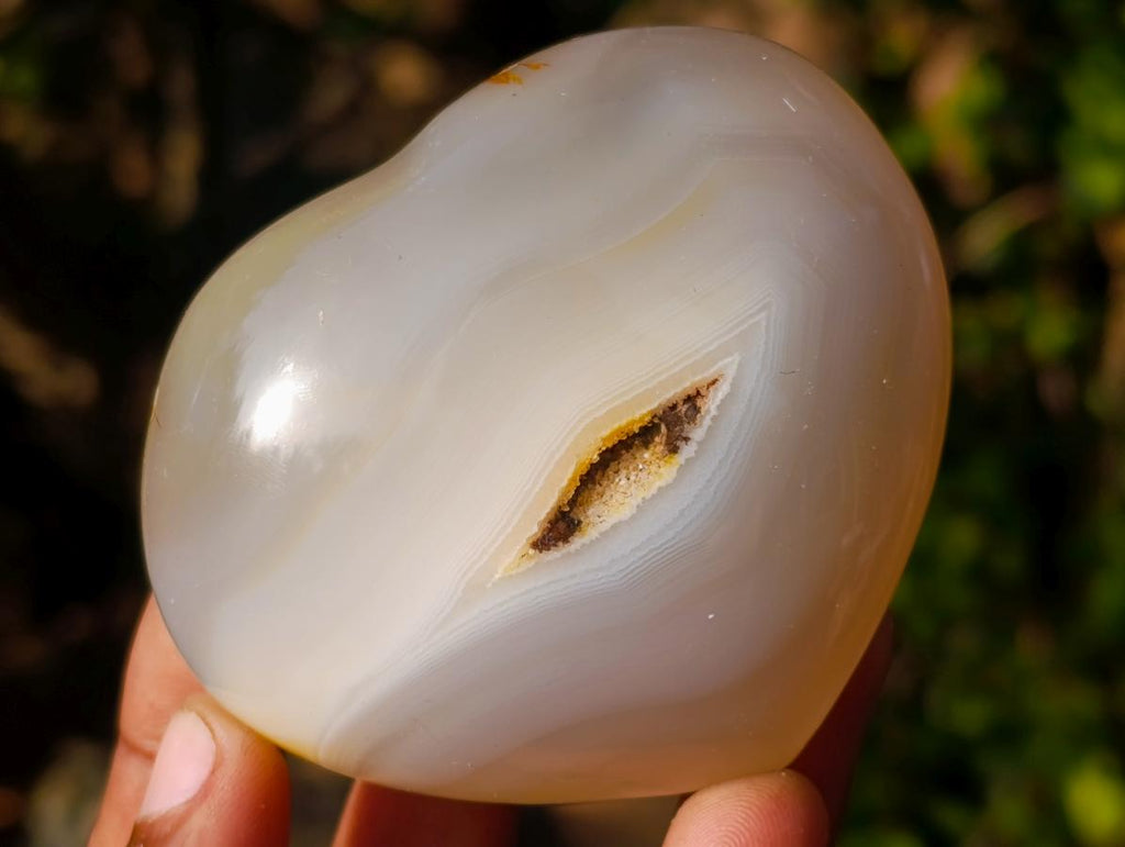 Polished Banded Agate Hearts x 6 From Madagascar - Toprock Gemstones and Minerals 