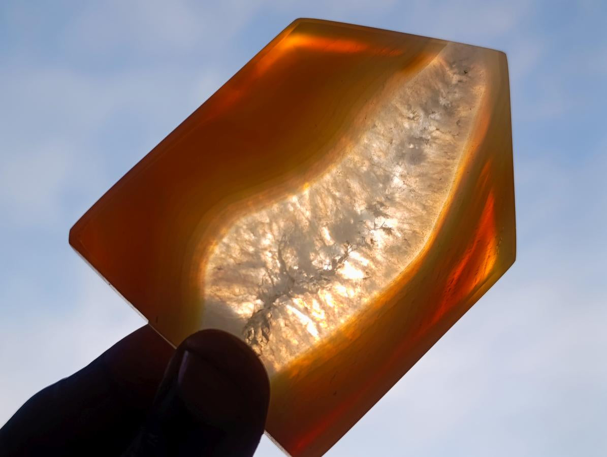 Polished and Natural Banded Agate House Shaped Slices x 12 From Madagascar - Toprock Gemstones and Minerals 