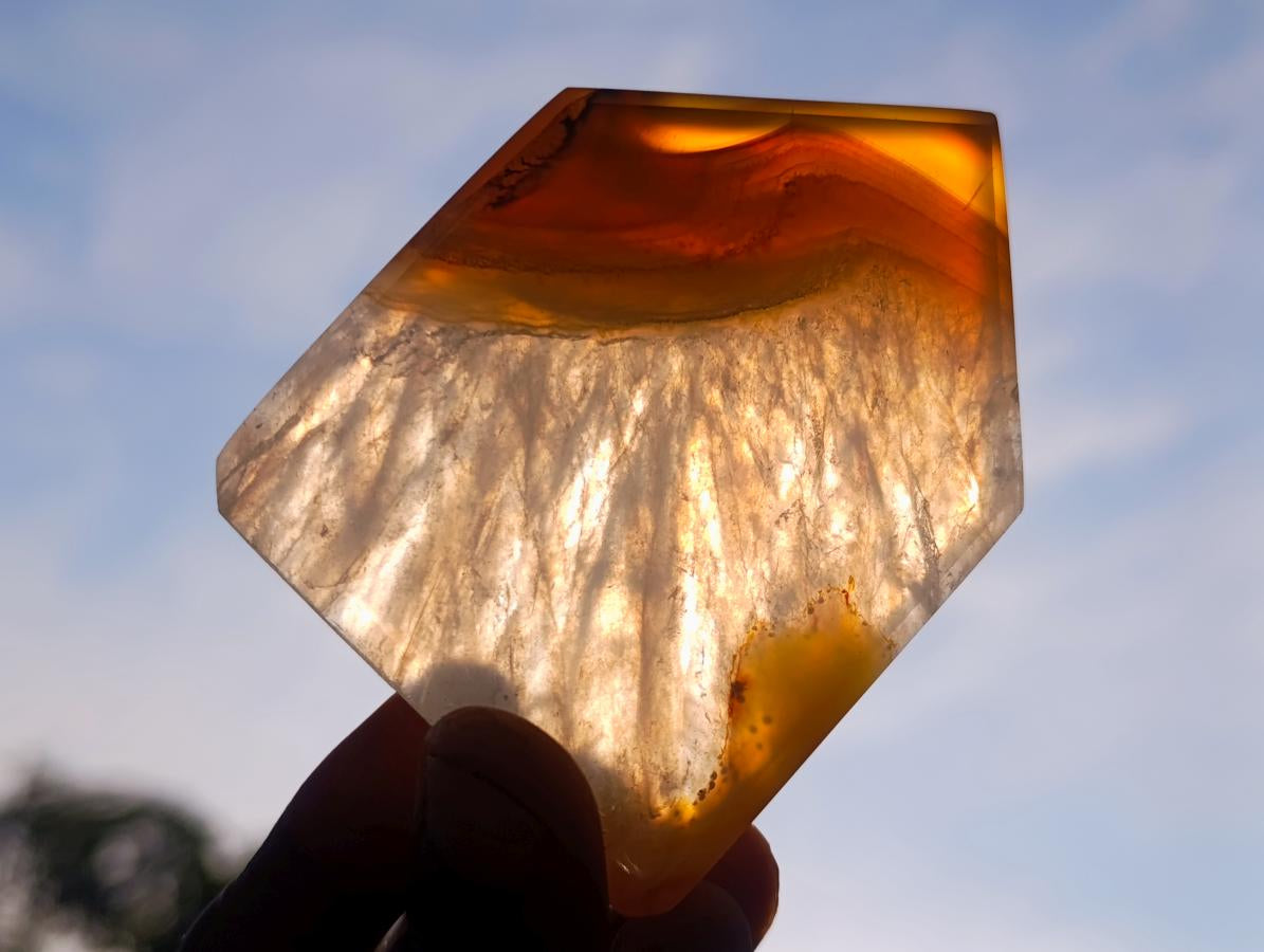Polished and Natural Banded Agate House Shaped Slices x 12 From Madagascar - Toprock Gemstones and Minerals 