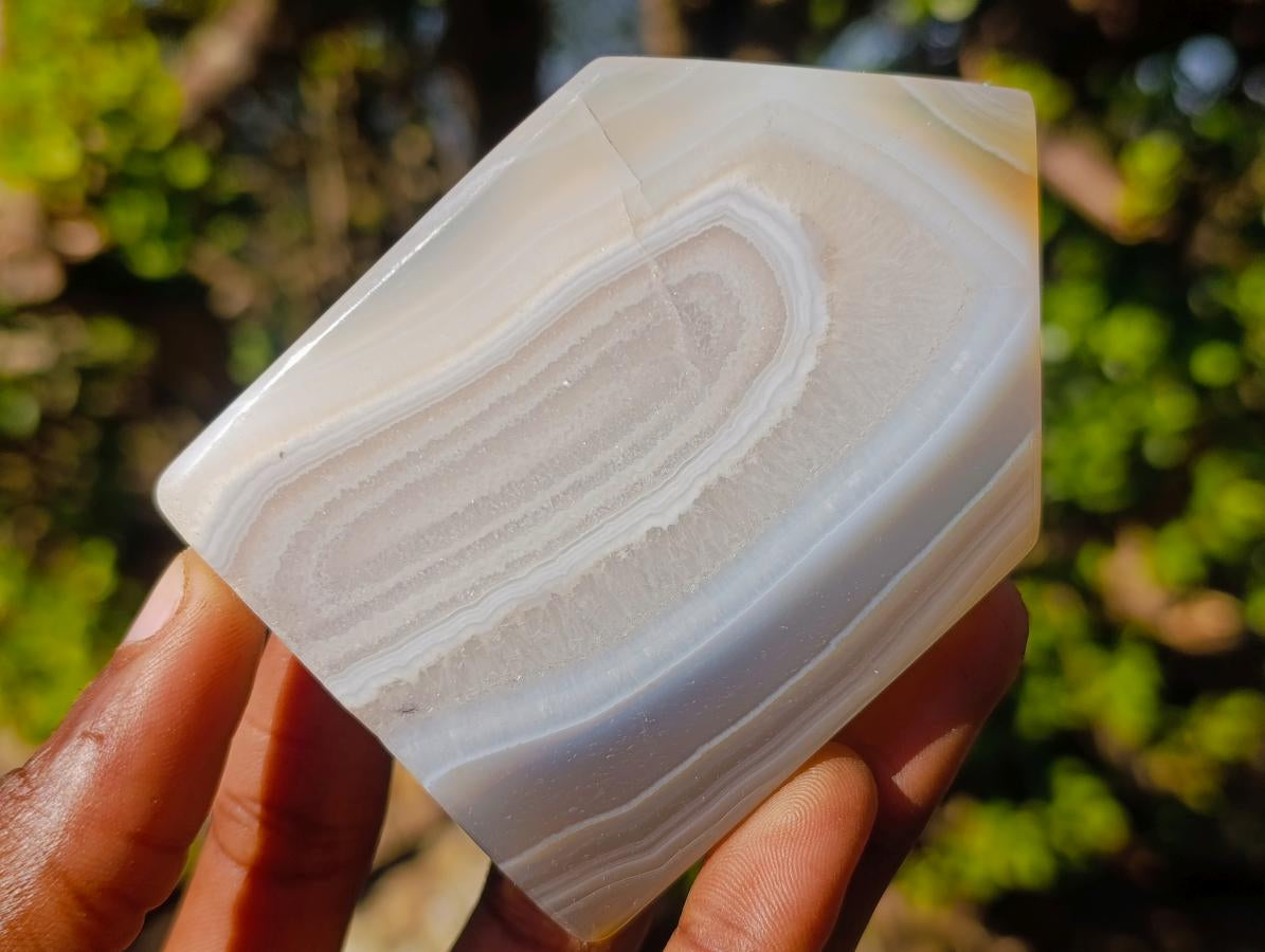 Polished and Natural Banded Agate House Shaped Slices x 12 From Madagascar - Toprock Gemstones and Minerals 