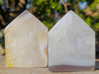 Polished and Natural Banded Agate House Shaped Slices x 12 From Madagascar - Toprock Gemstones and Minerals 