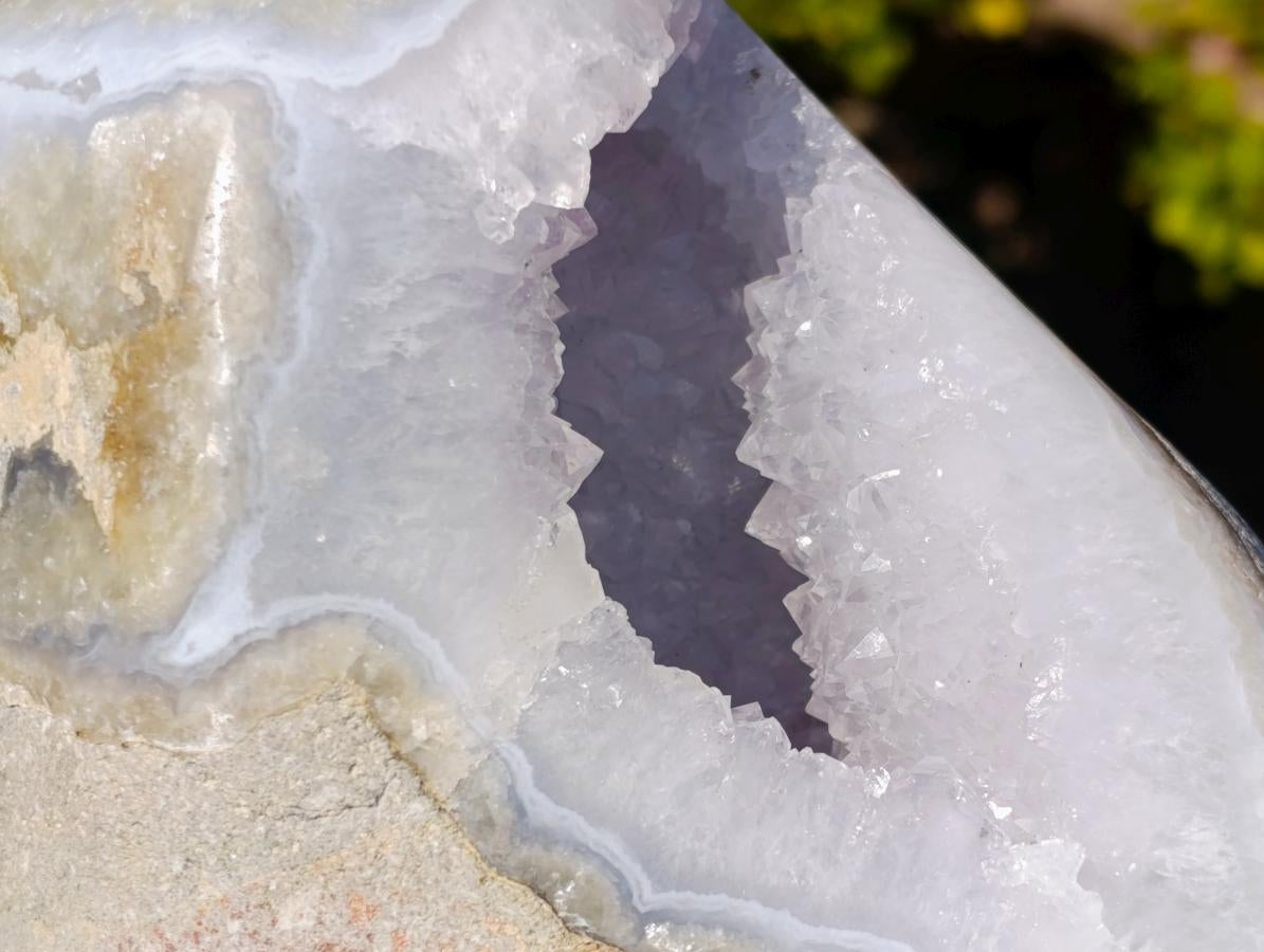 Polished and Natural Large Blue Lace Agate Standing Display Piece x 1 From Nsanje, Malawi - Toprock Gemstones and Minerals 