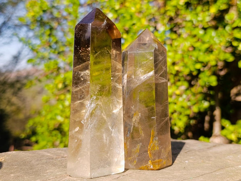 Polished Smokey Quartz Display Crystals x 4 From Madagascar - Toprock Gemstones and Minerals 