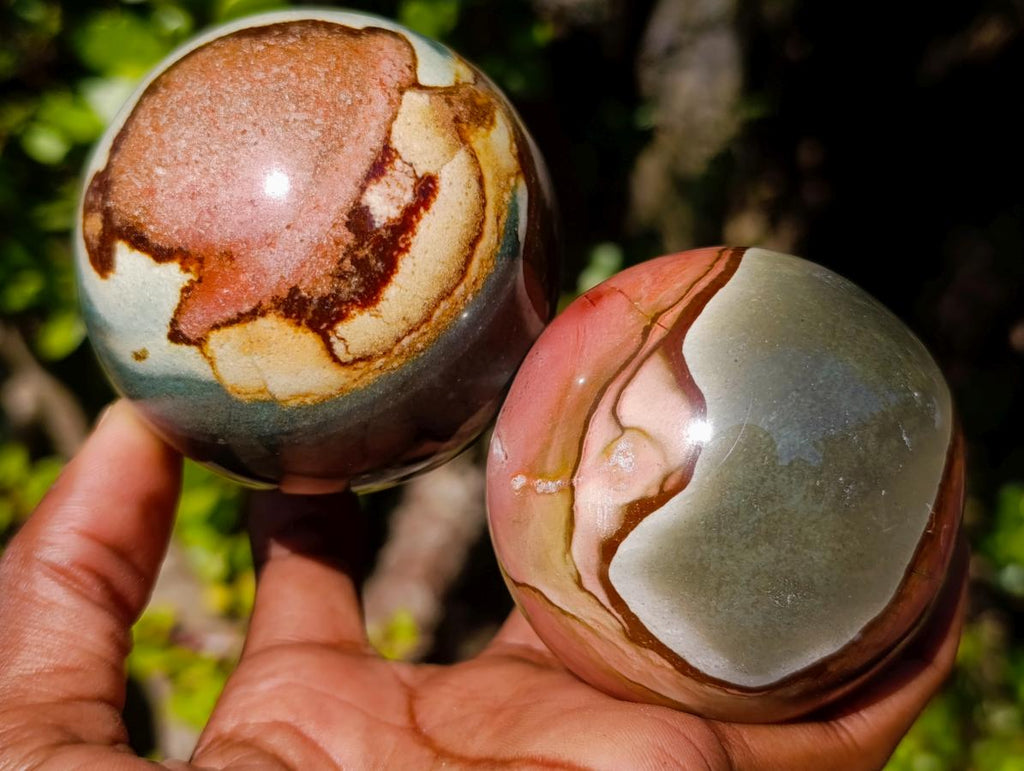 Polished Polychrome Jasper Spheres x 6 From NW Coast, Madagascar - Toprock Gemstones and Minerals 