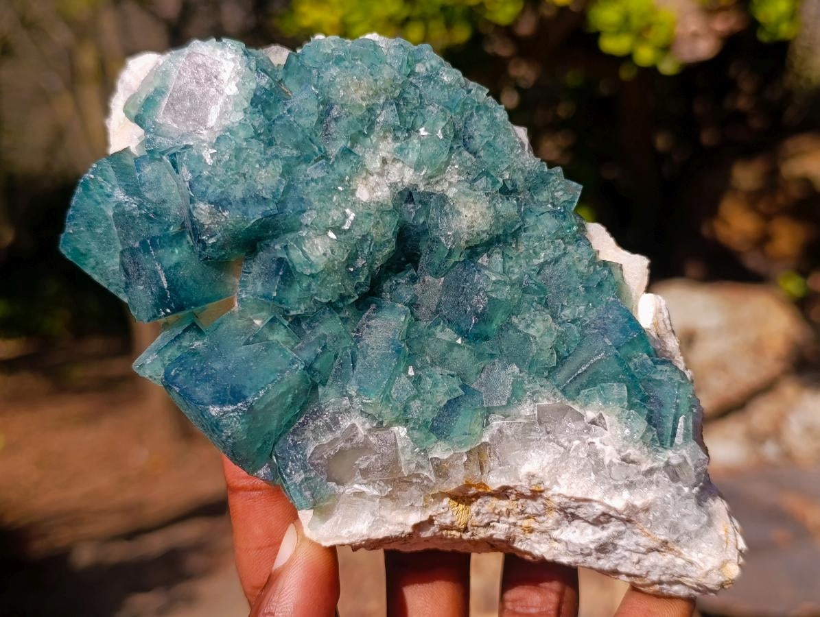 Natural Green Cubic Fluorite Specimens x 3 From Mandrosonoro, Madagascar - Toprock Gemstones and Minerals 