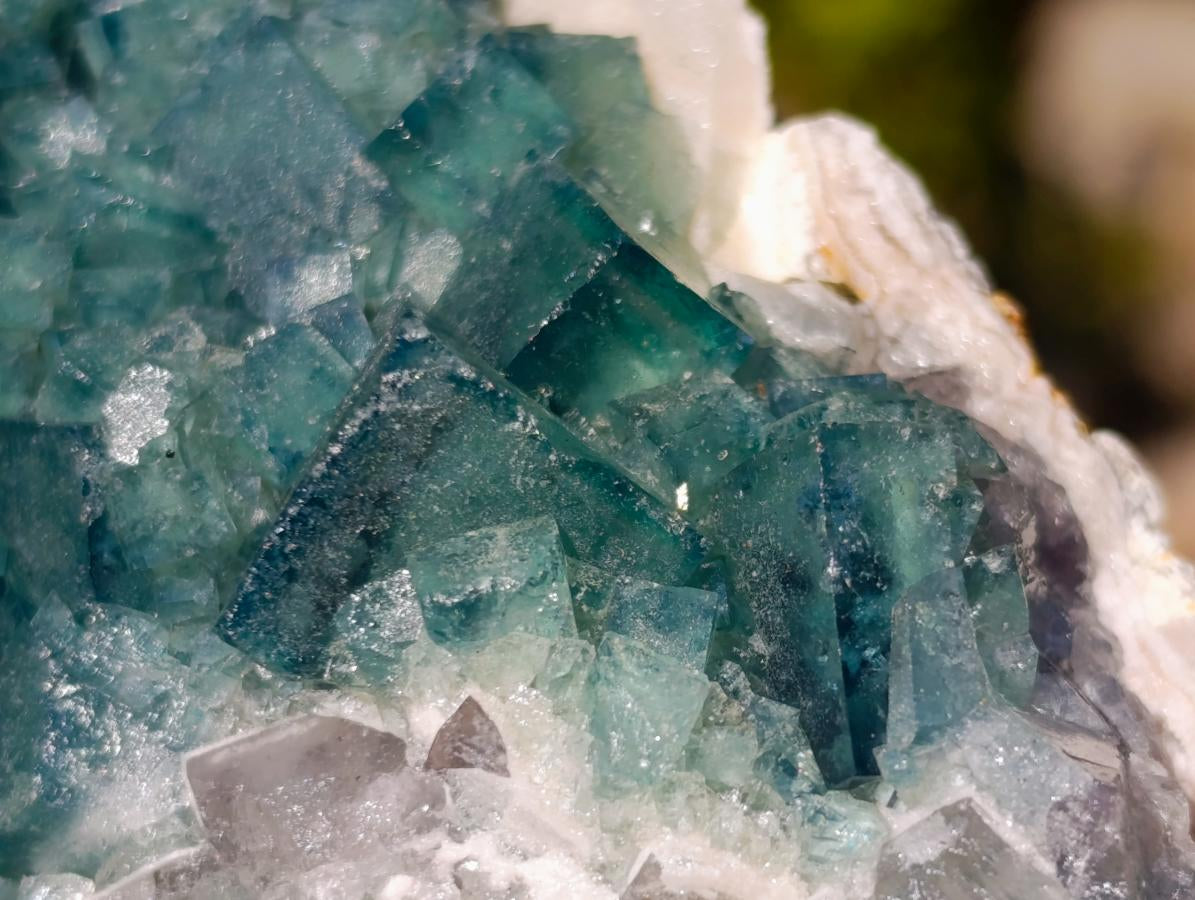 Natural Green Cubic Fluorite Specimens x 3 From Mandrosonoro, Madagascar - Toprock Gemstones and Minerals 