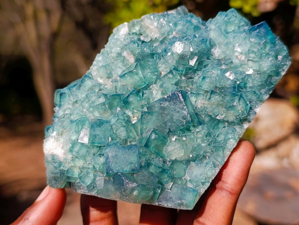 Natural Green Cubic Fluorite Specimens x 3 From Mandrosonoro, Madagascar - Toprock Gemstones and Minerals 