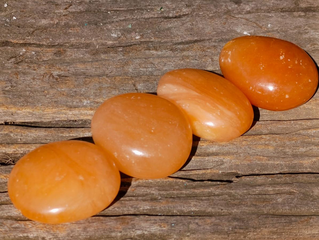 Polished Orange Twist Calcite Galets x 20 From Maevantanana, Madagascar - Toprock Gemstones and Minerals 