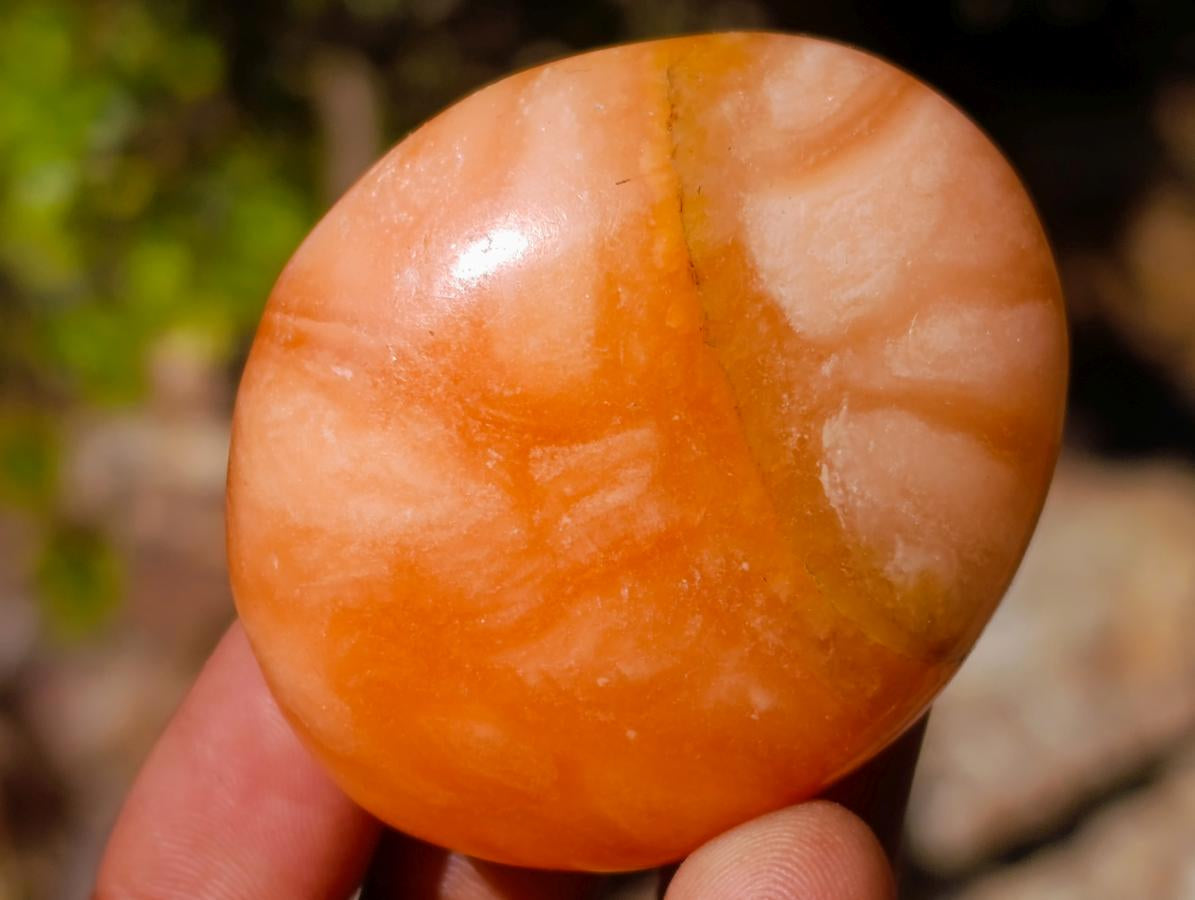 Polished Orange Twist Calcite Galets x 20 From Maevantanana, Madagascar - Toprock Gemstones and Minerals 