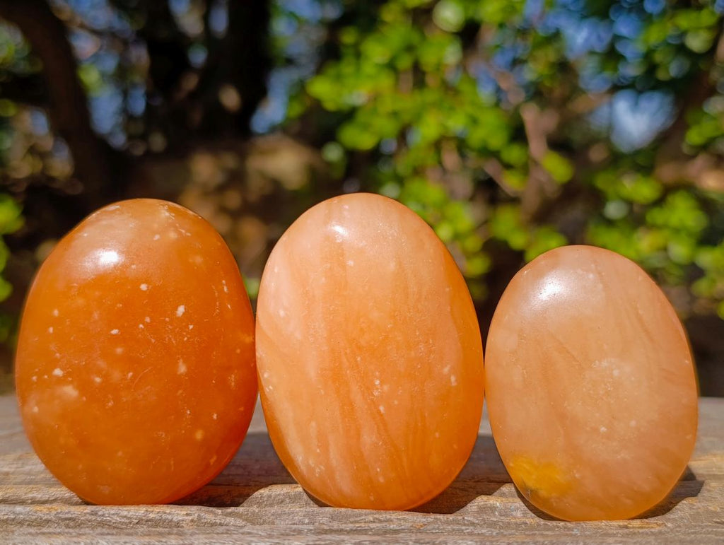 Polished Orange Twist Calcite Galets x 20 From Maevantanana, Madagascar - Toprock Gemstones and Minerals 