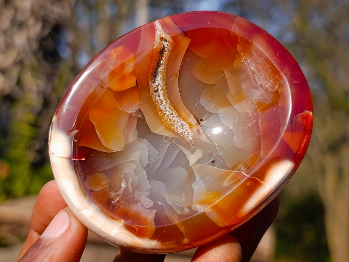 Polished Small Carnelian Agate Gemstone Bowls x 12 From Madagascar - Toprock Gemstones and Minerals 