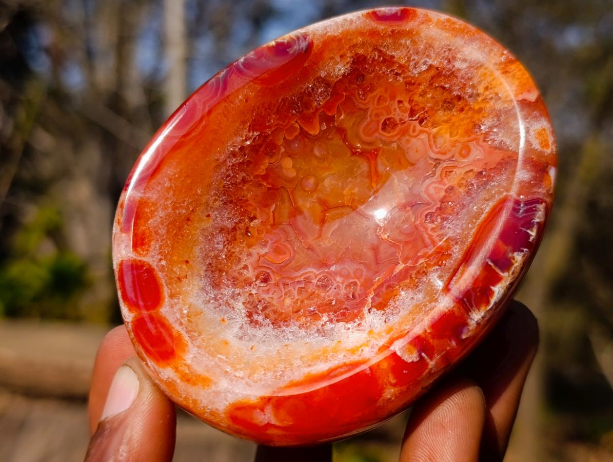 Polished Small Carnelian Agate Gemstone Bowls x 12 From Madagascar - Toprock Gemstones and Minerals 