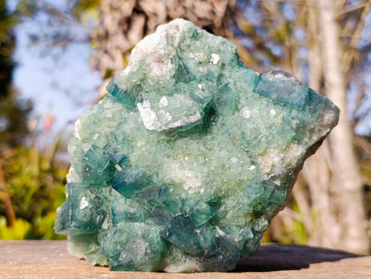 Natural Green Cubic Fluorite Specimens x 2 From Mandrosonoro, Madagascar - Toprock Gemstones and Minerals 
