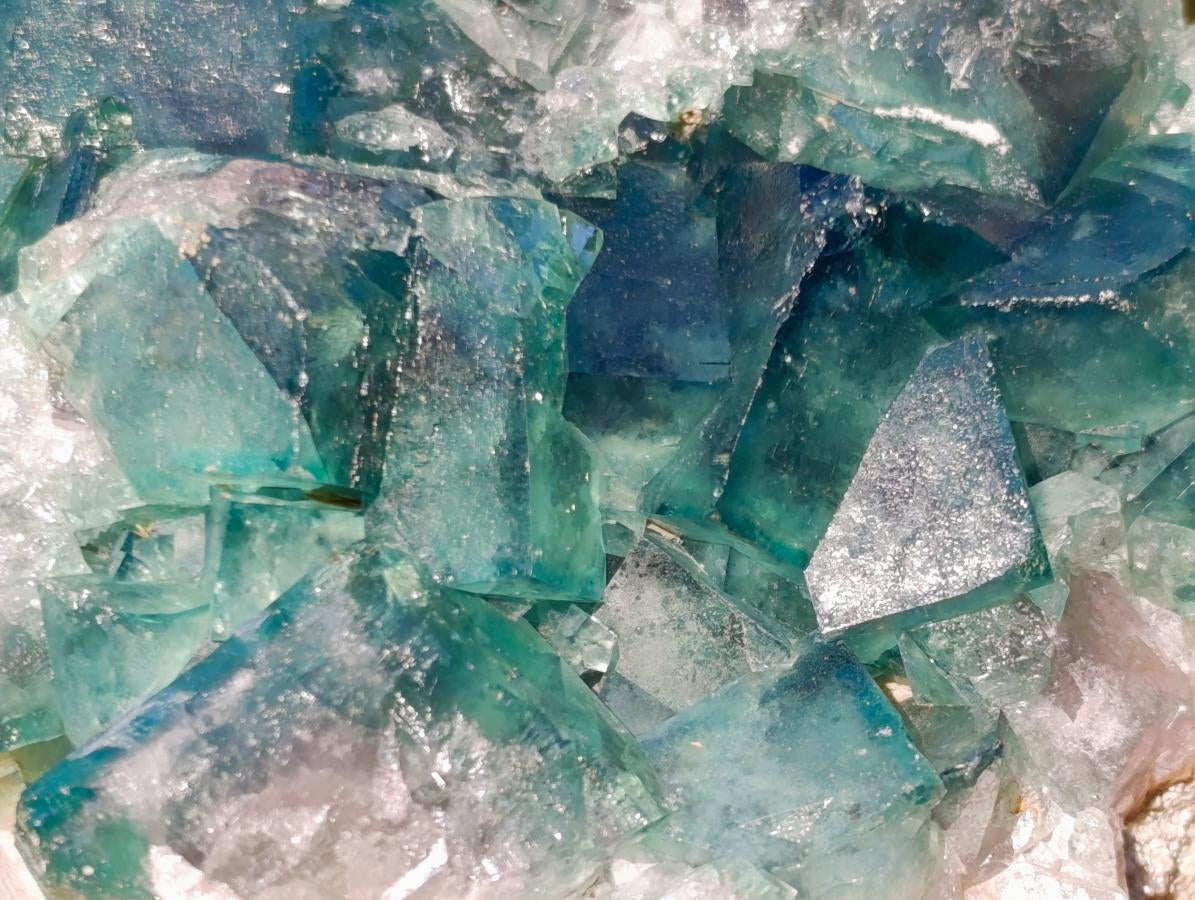 Natural Green Cubic Fluorite Specimens x 2 From Mandrosonoro, Madagascar - Toprock Gemstones and Minerals 