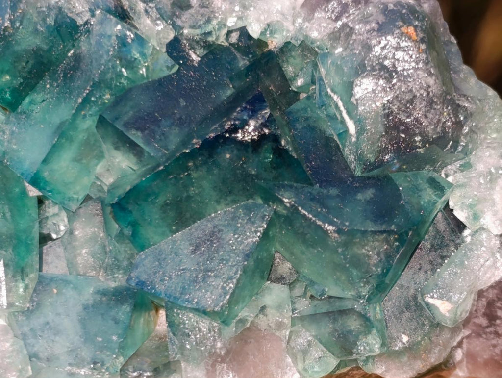 Natural Green Cubic Fluorite Specimens x 2 From Mandrosonoro, Madagascar - Toprock Gemstones and Minerals 