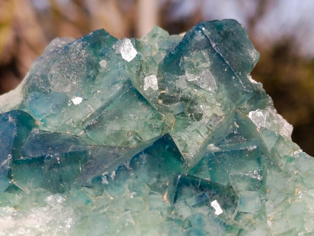 Natural Green Cubic Fluorite Specimens x 2 From Mandrosonoro, Madagascar - Toprock Gemstones and Minerals 